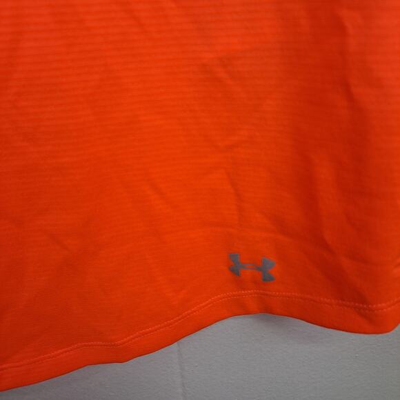 Under Armour HeatGear Shirt Women’s M Orange Fitted Mesh Back‎ Cutout NWT - Picture 6 of 10